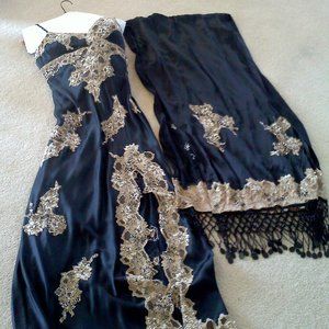 Sue Wong Formal Blue/Black Long Dress , Size 8